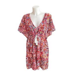Lauren Ralph Lauren Mystic Paisley Dress Swim Cover-Up Cotton Multicolor Large